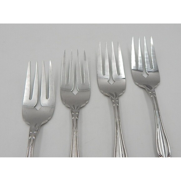 Oneida Strathmore Stainless Salad Forks Deluxe Glossy Flatware Set of 4 - Picture 3 of 10